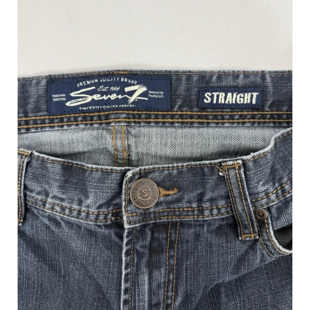 Seven7 Jeans Blue‎ Straight Fit Medium Wash Mens Size 32X32 - Actual 32X30